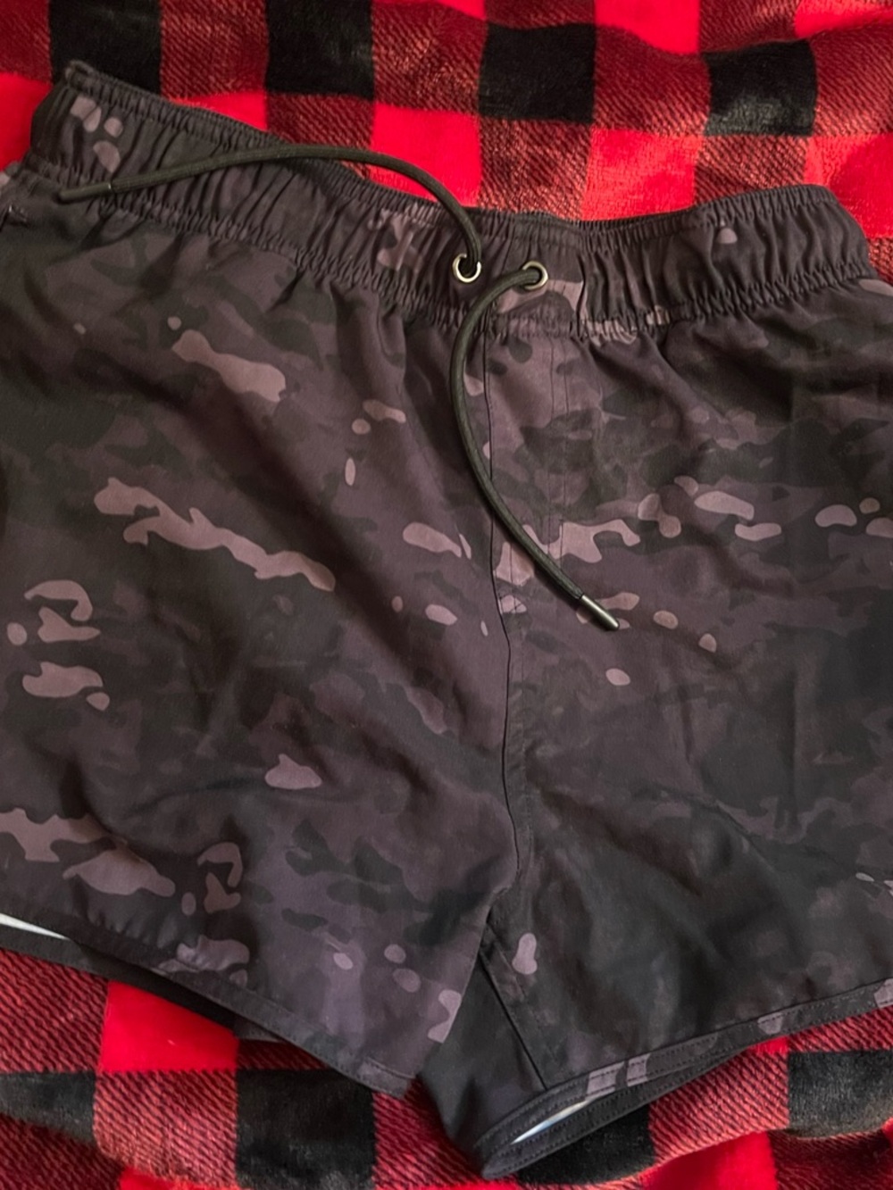 NFQ Black and Charcoal Camo Swim Shorts